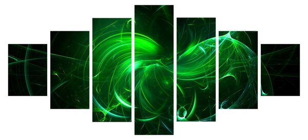 Obraz - zelená abstrakce (210x100 cm)