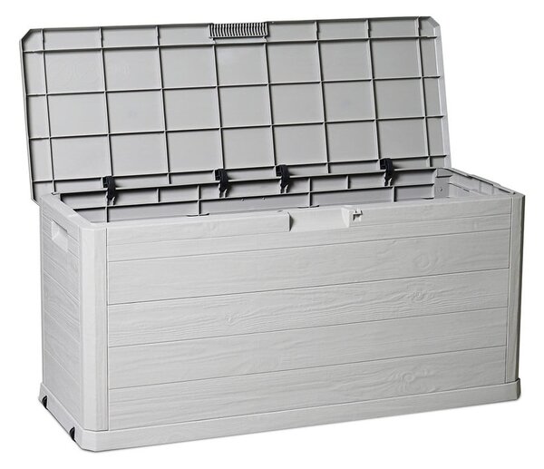 Světle šedý plastový zahradní úložný box Woodys – Toomax