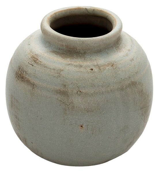 Keramická šedá antik váza s patinou Orabel - Ø 14*16 cm