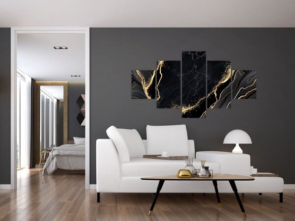 Obraz zlaté abstrakce (125x70 cm)