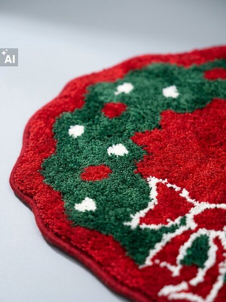 Sinsay - Vánoční koupelnová předložka ve tvaru věnce - červená