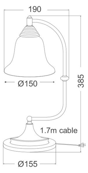 ACA Lighting Elegant stolní svítidlo AD80081T