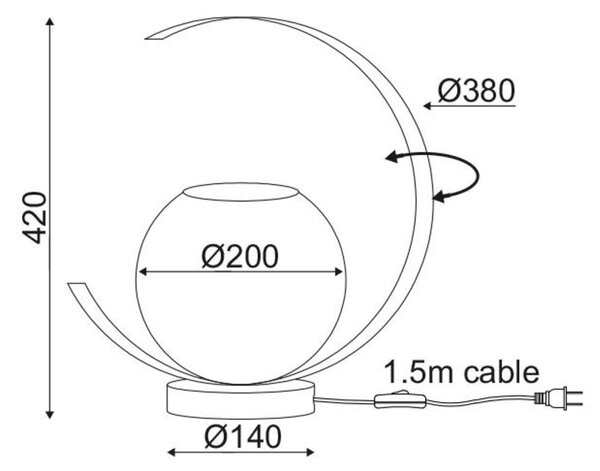 ACA Lighting Decor stolní svítidlo DCR17501T