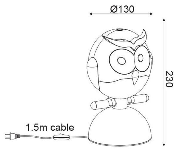 ACA Lighting Dětské stolní svítidlo ZN160201TBL
