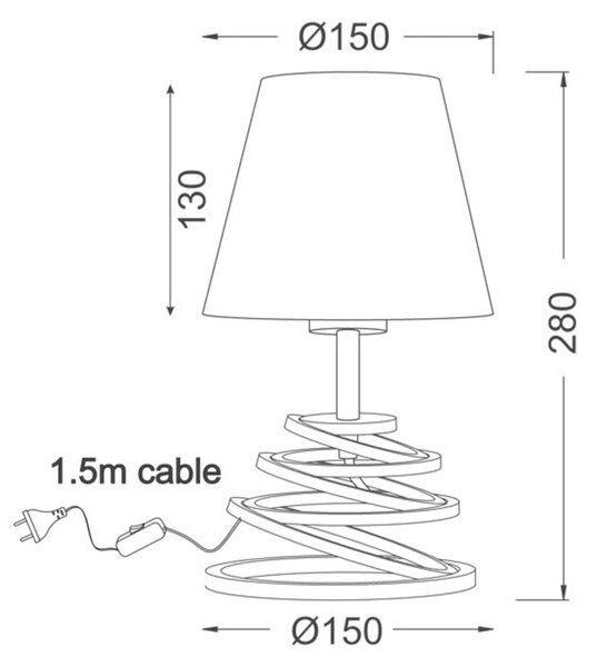 ACA Lighting Floor&Table stolní svítidlo OYD10134BTL1