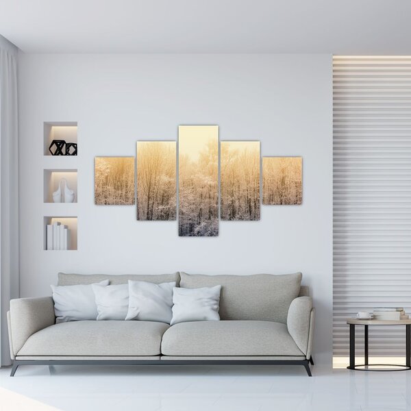 Obraz mrazivého lesa (125x70 cm)
