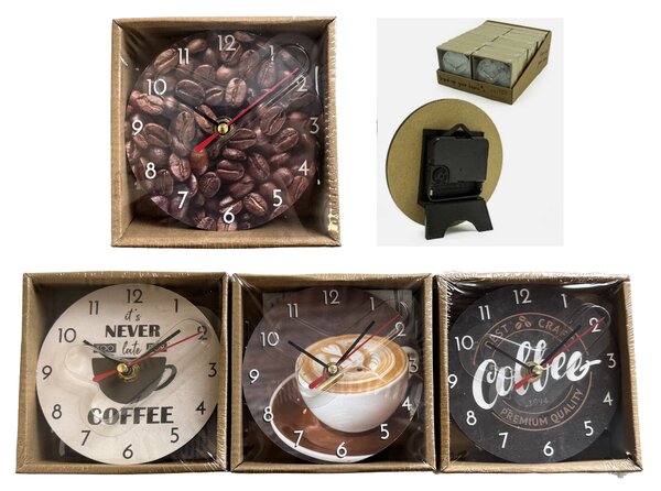 Hodiny 12x3,5 cm Coffe mix -prodejní displ. BOX