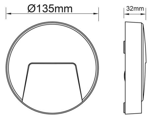 ACA Lighting LED nástěnné kulaté svítidlo bílá 230V AC IP65 3W 3000K 200LM RA80 SLIM41W