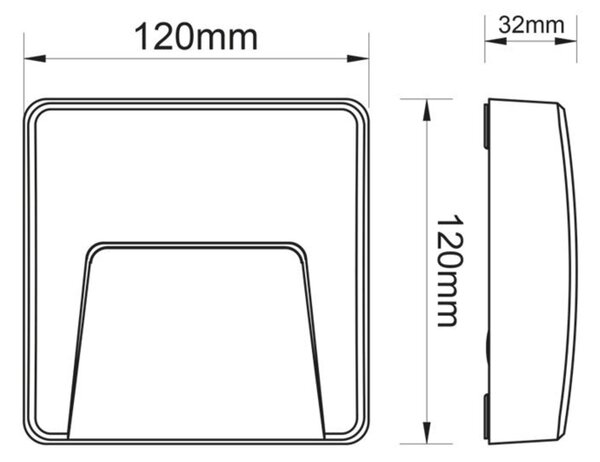 ACA Lighting LED venkovní nástěnné svítidlo hranaté šedá 230V AC IP65 3W 3000K 200LM RA80 SLIM42