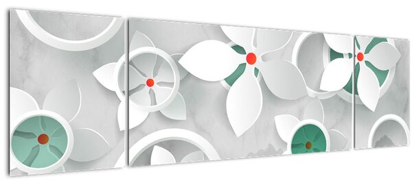 Obraz květinové abstrakce (170x50 cm)
