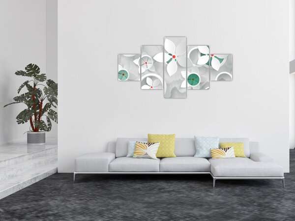 Obraz květinové abstrakce (125x70 cm)