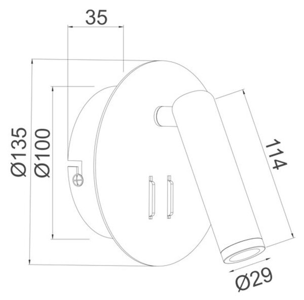 ACA Lighting nástěnné svítidlo LED 3+4W 3000K 280LM černá kov D13,5X7CM ZEUS SF1801LEDB