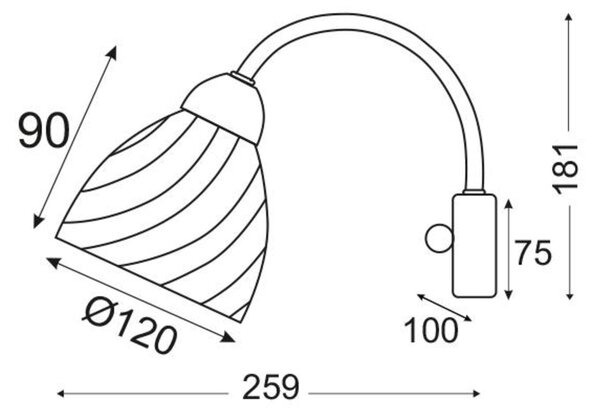 ACA Lighting Prim nástěnné svítidlo DLX7391W