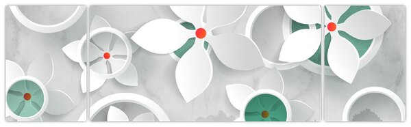 Obraz květinové abstrakce (170x50 cm)