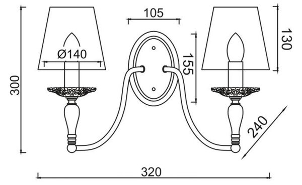 ACA Lighting Textile nástěnné svítidlo DL9502WWB