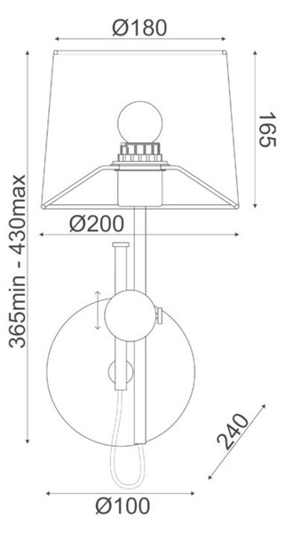 ACA Lighting Textile nástěnné svítidlo ML306421WS