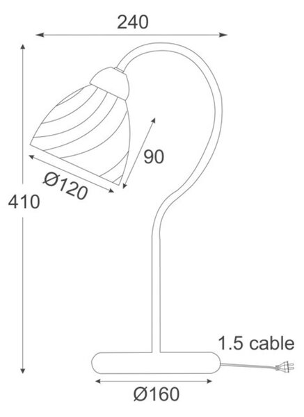 ACA Lighting Prim stolní svítidlo DLX7391TBR