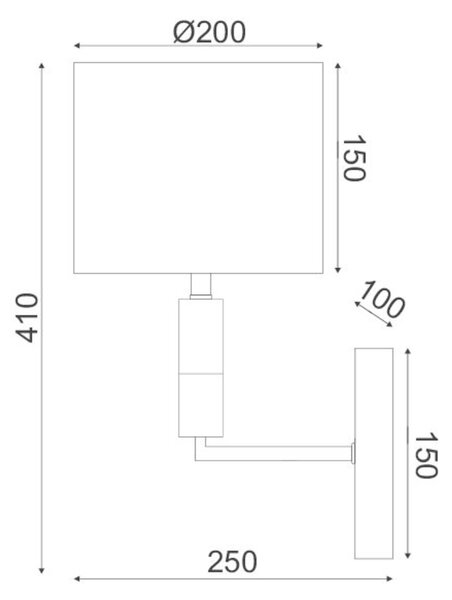 ACA Lighting Textile nástěnné svítidlo ML306411WS
