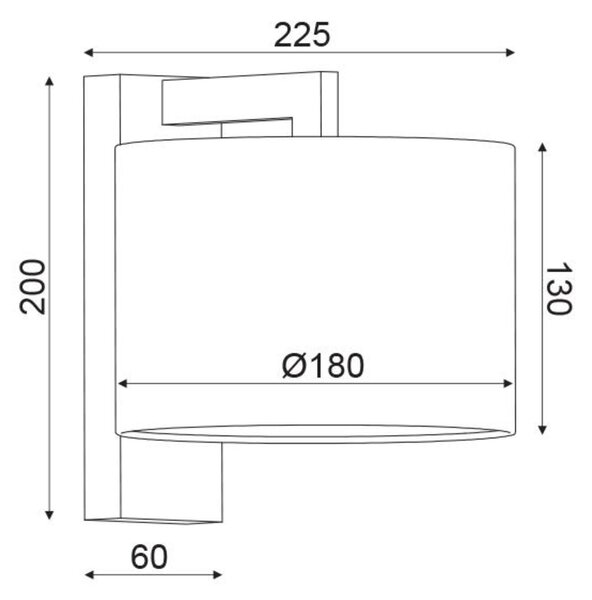 ACA Lighting Textile nástěnné svítidlo OD5612BN