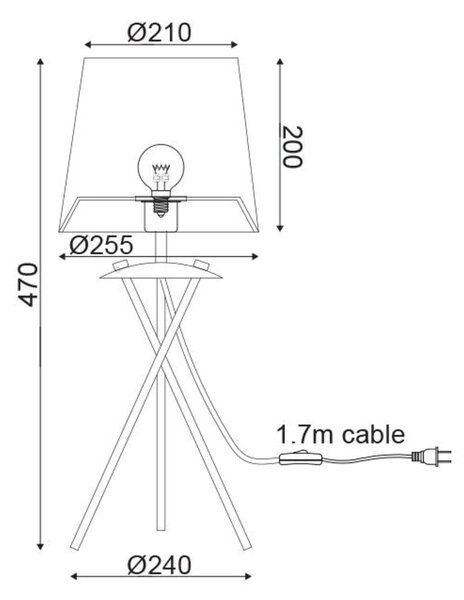 ACA Lighting Prim stolní svítidlo ML307211TB