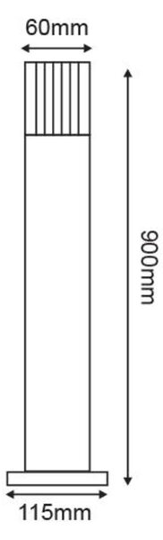 ACA Lighting venkovní stojací svítidlo 90cm čirá 2W LED 3000K 230V šedá HA5504T900