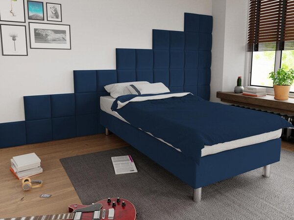 Čalouněná jednolůžkova postel Estelle-Baza, Potah: ekokůže Soft 017 (bílá), Rozměr postele: 90x200 Mirjan24 5903211020957