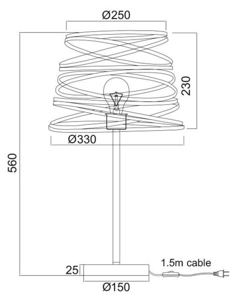 ACA Lighting Avantgarde stolní svítidlo KS1538TB