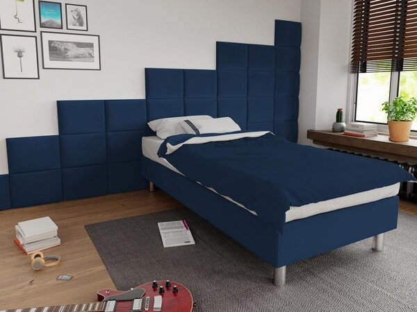 Čalouněná jednolůžkova postel Estelle-Baza, Potah: ekokůže Soft 017 (bílá), Rozměr postele: 90x200 Mirjan24 5903211020957