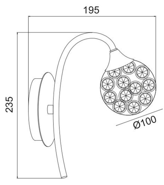 ACA Lighting Crystal nástěnné svítidlo AD2012001W