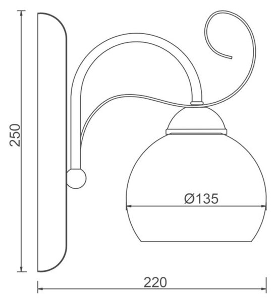 ACA Lighting Elegant nástěnné svítidlo DL11691W
