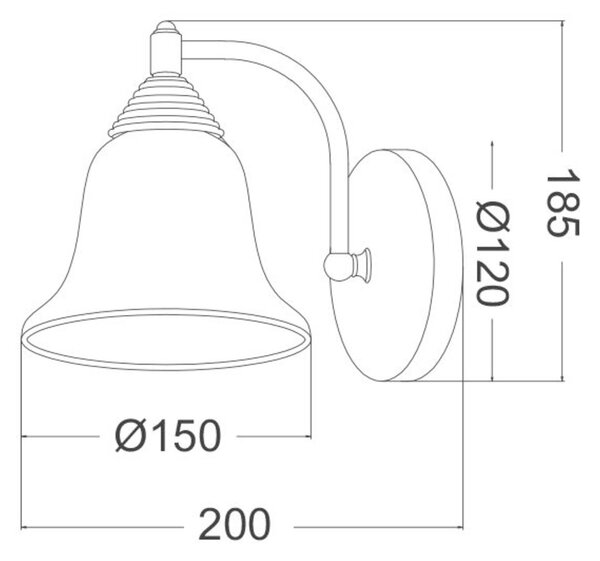 ACA Lighting Elegant nástěnné svítidlo AD80081W