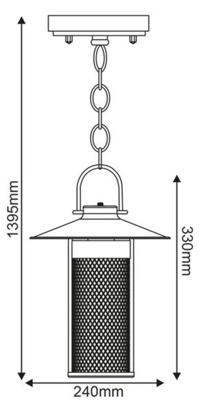ACA Lighting Garden lantern venkovní závěsné svítidlo ROSSA1PPS