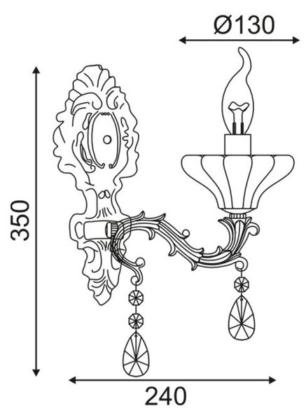 ACA Lighting Elegant nástěnné svítidlo TNK854531W