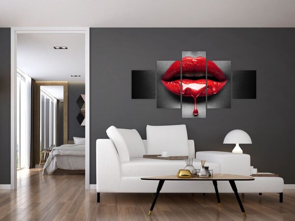 Obraz ženských rtů (125x70 cm)