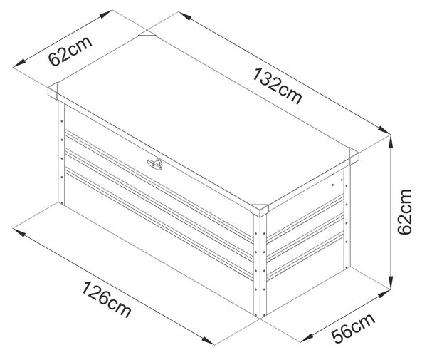 BEDNA NA POLŠTÁŘE 132/60/62 cm Ambia Garden - Zahradní skříně & přístřešky, Online Only