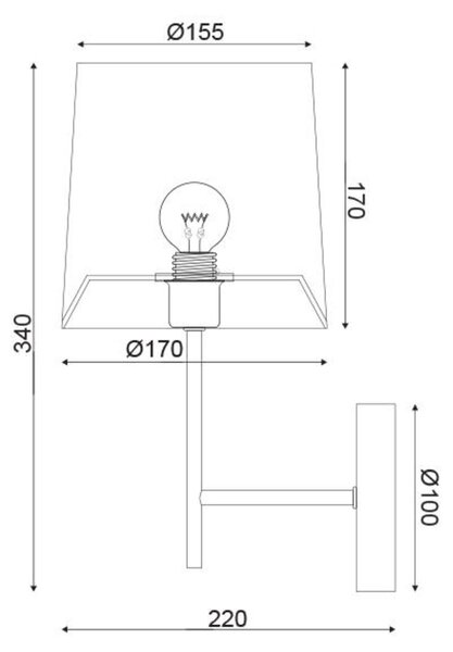 ACA Lighting Prim nástěnné svítidlo ML307211WB