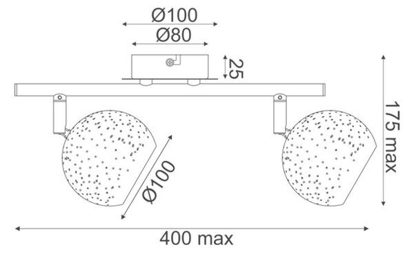 ACA Lighting Spot nástěnné a stropní svítidlo GN762CWB