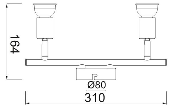 ACA Lighting Spot stropní svítidlo MC634BK2