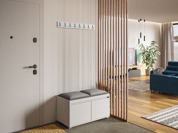 Nábytek do předsíně Konkor 80 + 2 kusy čalouněných nástěnných panelů Pag 40x30, Barva: bílá, barva: Manila 11 5903211044137