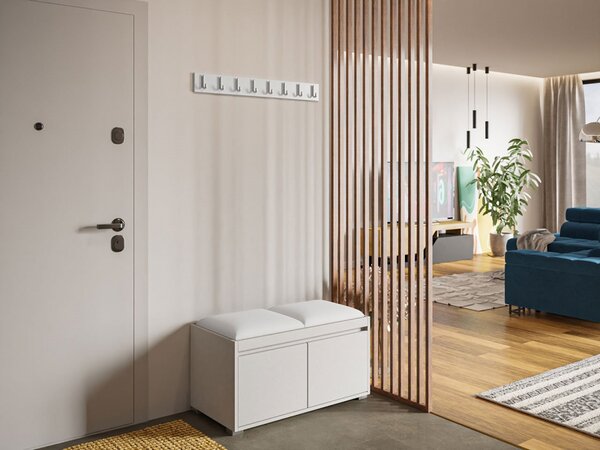 Nábytek do předsíně Konkor 80 + 2 kusy čalouněných nástěnných panelů Pag 40x30, Barva: bílá, barva: Manila 11 5903211044137