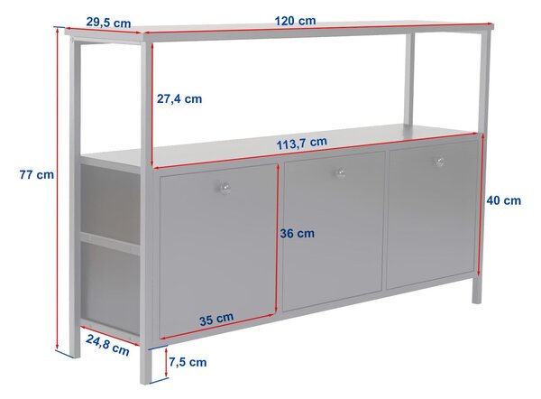 Konzolový stolek Solac 2 (ořech + černá). Akce -7%