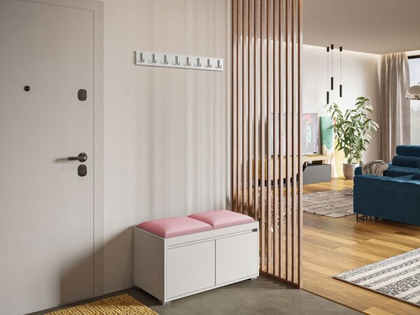 Nábytek do předsíně Konkor 80 + 2 kusy čalouněných nástěnných panelů Pag 40x30, Barva: bílá, barva: Manila 11 5903211044137