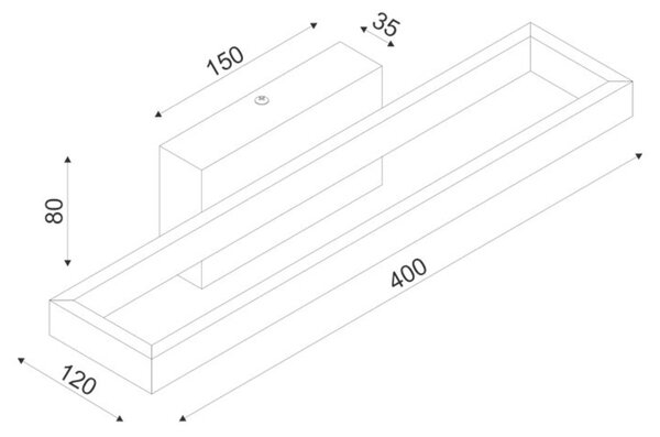 ACA Lighting nástěnné svítidlo LED 12W 3000K 780lm AELIA černá IP20 40X12X8CM PN30LEDW40BK