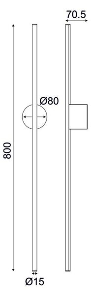 ACA Lighting nástěnné svítidlo LED 15W 3000K 970lm AVENUE bílá IP20 7,5X8X80CM ZM16LEDW80WH