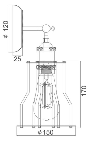 ACA Lighting nástěnné svítidlo černá 1XE27 SOTIS KS1342W151BKACA