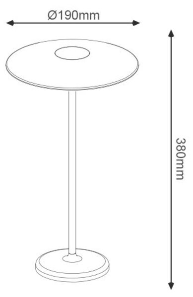 ACA Lighting LED venkovní stolní svítidlo na baterie 2W 260lm 83st. 3.000K bílá CRI80 IP54 LG2441W-400