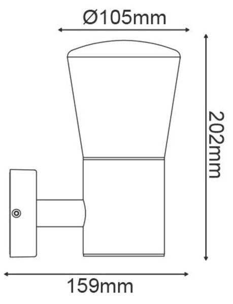 ACA Lighting E27 venkovní nástěnné svítidlo 230V tmavě šedá IP54 MAX.40W LG5951G