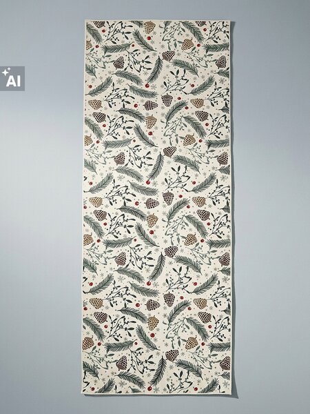 Sinsay - Christmas rug with botanical motif - zelená