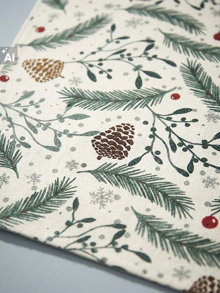 Sinsay - Christmas rug with botanical motif - zelená