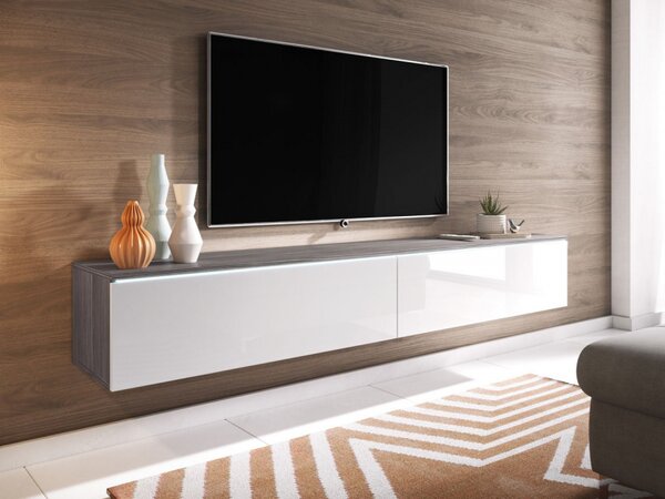 TV stolek Dlone 180, Barva: černý grafit, Osvětlení: osvětlení LED - bílé Mirjan24 5903211138959